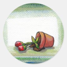Flower potted plant gardening painting art fallen sticker