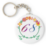 flower power 1968 68 key chain