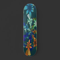 Flower Power Blue Skateboard by dduhaime55 Flower Power Blue Skateboard