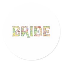 Flower power bride stickers