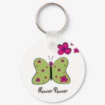 Flower Power Butterfly key chain keychains