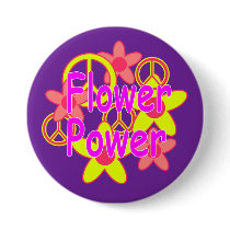 Flower Power buttons by tigergiftandparty Flower Power buttons