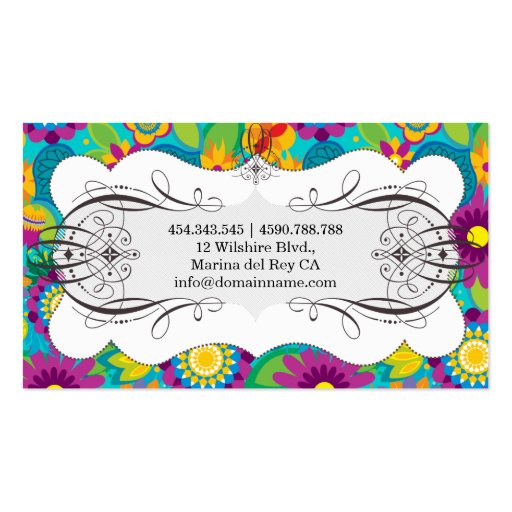 Flower Power Chic Business Card (back side)