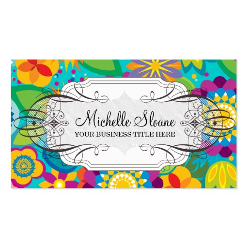 Flower Power Chic Business Card (front side)