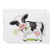Flower Power Cow Personalized Invite