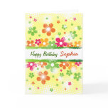 Flower Power customizable birthday card