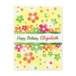 Flower Power customizable Birthday postcard