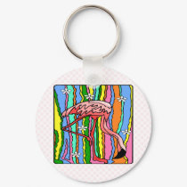 Flower-Power Flamingo keychains