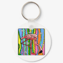 Flower-Power Flamingo keychains