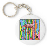 Flower-Power Flamingo Keychains