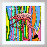 Flower-Power Flamingo Posters