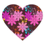 Flower Power Groovy Timz Heart Stickers - GIFTS