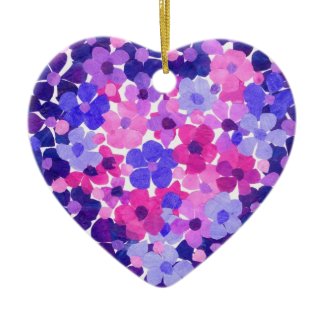 Flower Power Heart-shaped Ornament
