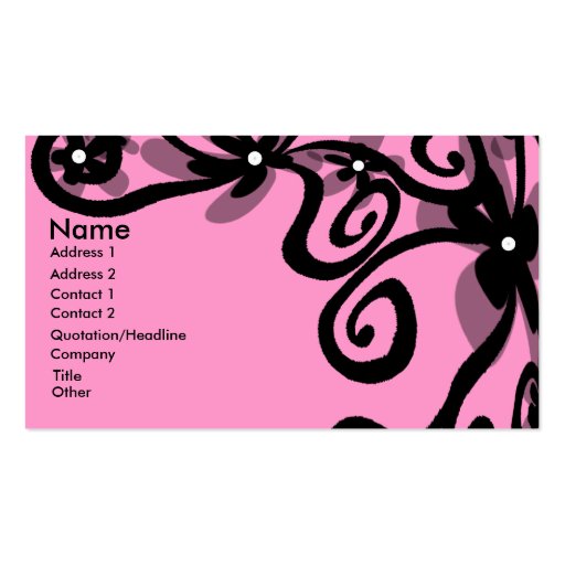 Flower Power In Black Business Card (front side)