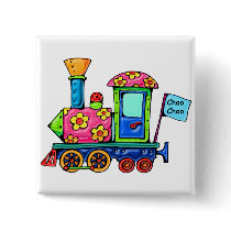 Flower Power Locomotive Button