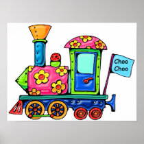 Flower Power Locomotive Print