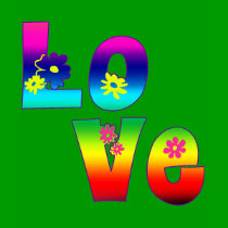 Flower Power Love with Rainbows t-shirts by greenbaby Flower Power Love with Rainbows t-shirts