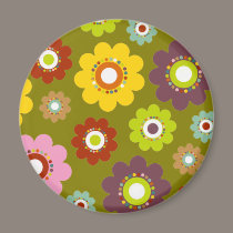 Flower Power Magnet Green magnets