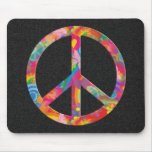 Flower Power Peace | black splatter Mouse Pad