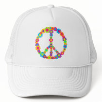 Flower Power Peace Mesh Hats