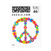 Flower Power Peace Postage
