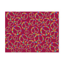 Flower Power Peace Post Card