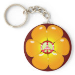 Flower Power Peace Sign Key Chain