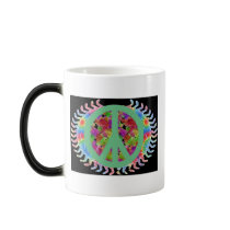 Flower Power Peace Sign Morphing Mug by CoExist Flower Power Peace Sign Morphing Mug