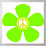 Flower Power Peace Sign Print