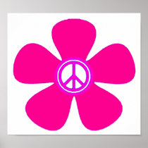 Flower Power Peace Sign Posters