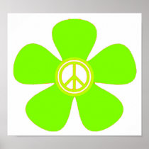 Flower Power Peace Sign Print