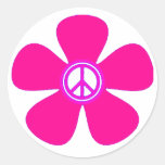 Flower Power Peace Sign Round Sticker