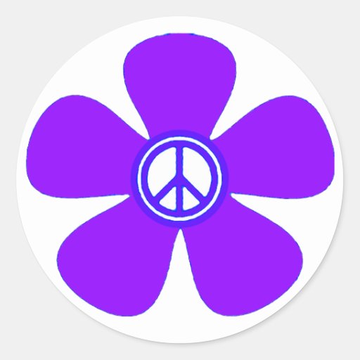 Flower Power Peace Sign Sticker | Zazzle