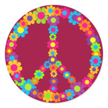 Flower Power Peace Stickers
