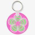 Flower Power Pink & Green Keychain by treasurehutch Flower Power Pink & Green Keychain