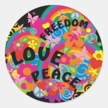 Flower Power Rainbow | black Sticker
