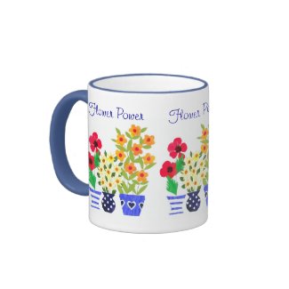 'Flower Power' Ringer Mug mug