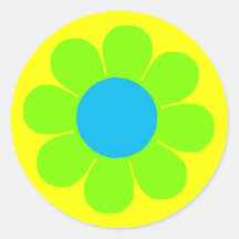 Flower Power Round Sticker