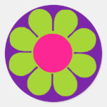 Flower Power Round Sticker