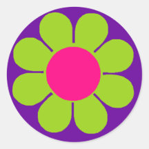 Flower Power Round Sticker