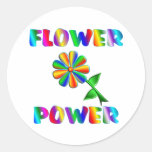 Flower Power Round Stickers