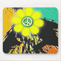 flower power splatter by gregory gallo mousepads