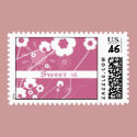 Flower Power Sweet 16 Postage Stamp