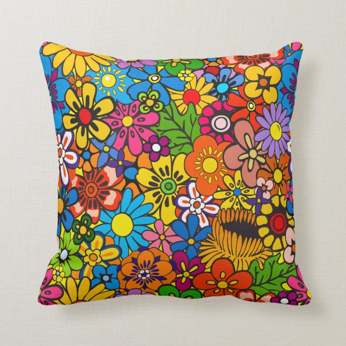 Flower Power Throw Pillow Zazzle