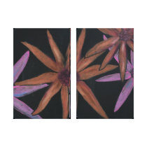 Flower Power Wall Decore Canvas Black Theme