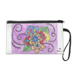 flower power wristlet clutch