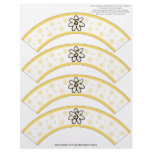 Flower Power Yellow Number or Initial Cake Cosies Custom Letterhead