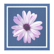 FLOWER PRINT ON DENIM GALLERY WRAPPED CANVAS