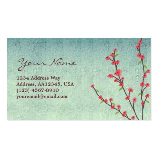 Flower Profile Card Business Cards (front side)