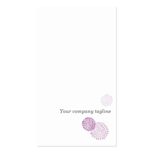 Flower Puff Purple Business Card (back side)